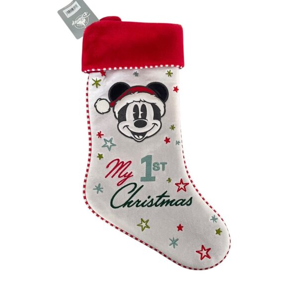 Disney Baby’s First Christmas Mickey Mouse My 1st Christmas Holiday Stocking - Picture 2 of 7